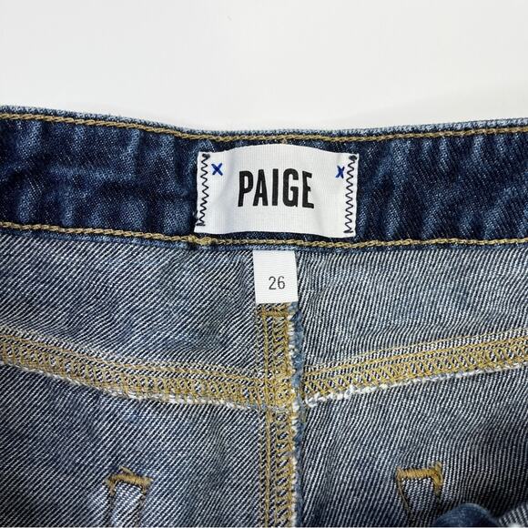 Paige Distressed Jimmy Jimmy cuffed jean shorts blue - 26 - Picture 8 of 10